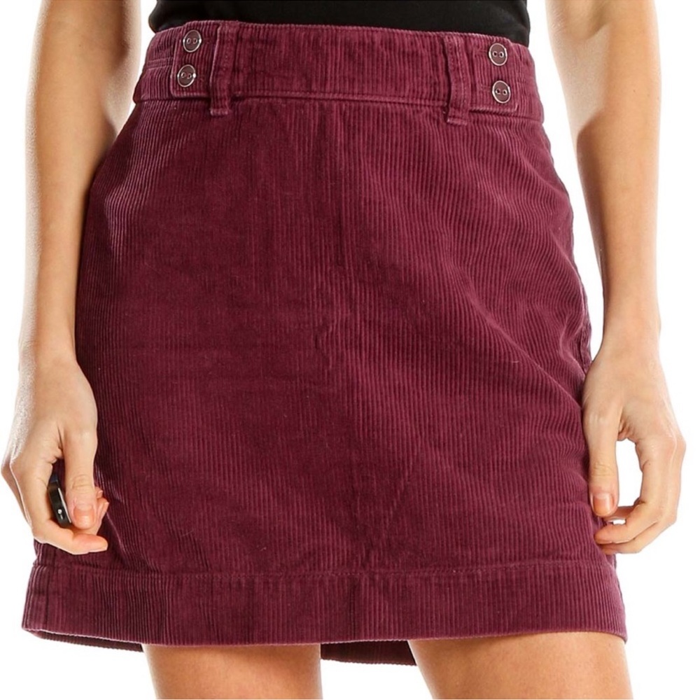 Ann Taylor Loft Purple Corduroy Back Zipper Retro Y2K Casual Feminine Mini Skirt - Picture 1 of 11